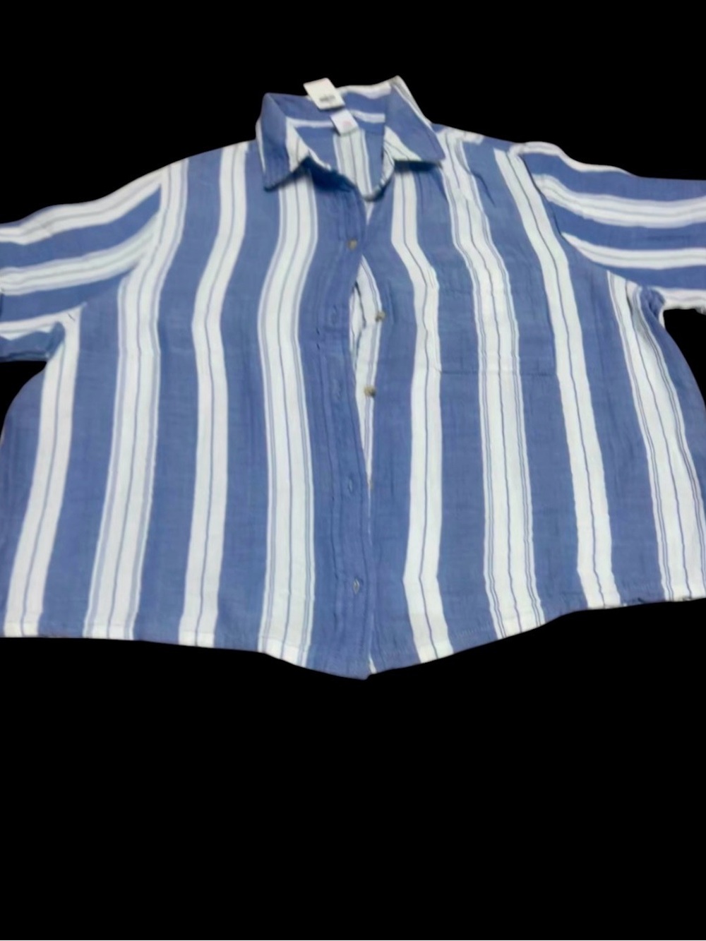 New! Preppy Cotton Blue/White Striped Shirt small